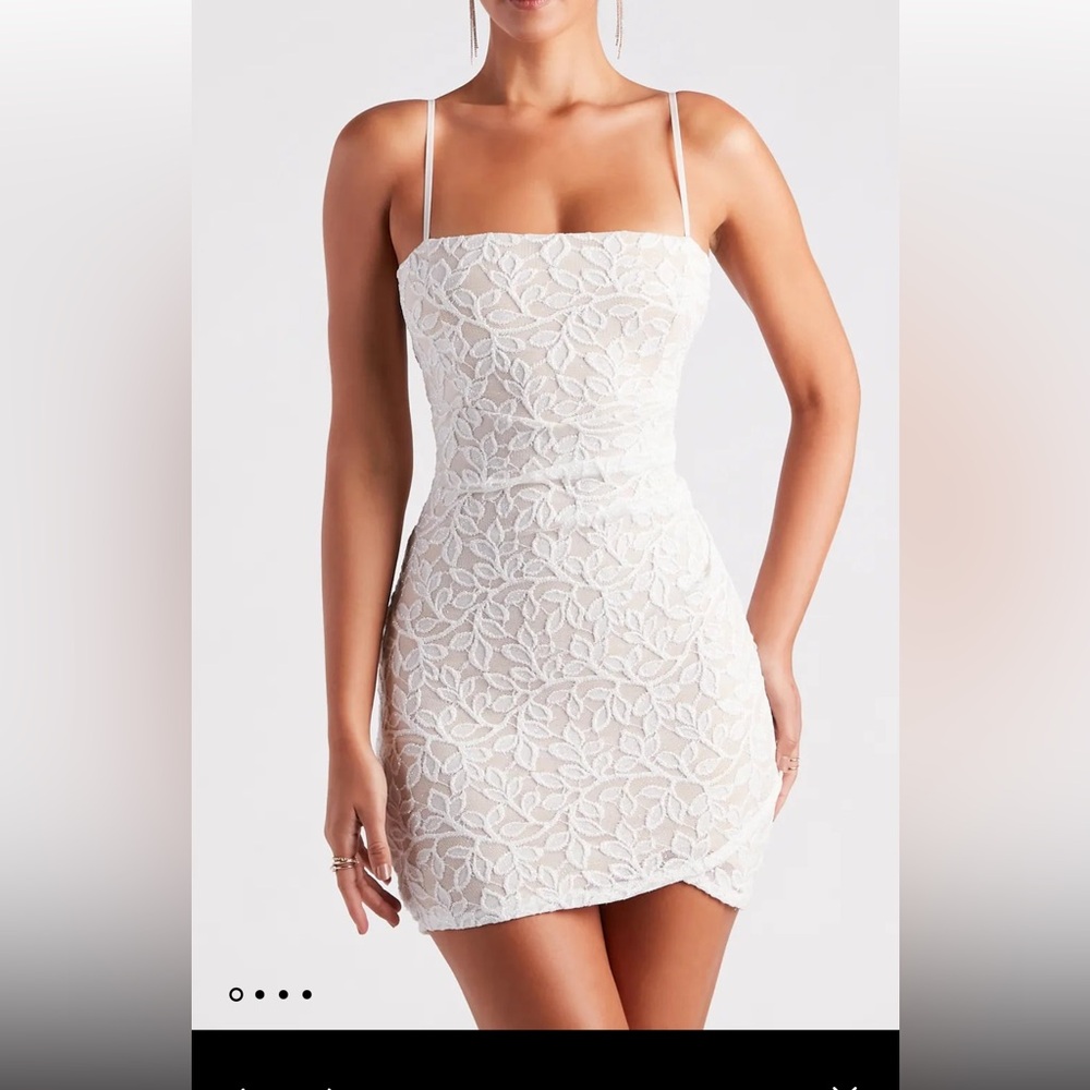 Windsor White Floral Lace Mini Dress